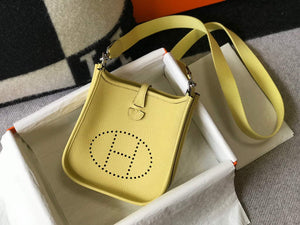 Hermes Evelyne Bag Designer Hermes Mini Crossbody Real Bag 20434 Light Yellow - Default Title - View 4