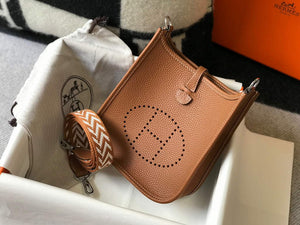 Hermes Evelyne Bag Designer Hermes Mini Crossbody Real Bag 20422 Brown - Default Title - View 1
