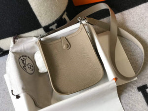 Hermes Evelyne Bag Designer Hermes Mini Crossbody Real Bag 20425 Light Grey - Default Title - View 2