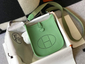 Hermes Evelyne Bag Designer Hermes Mini Crossbody Real Bag 20424 Green - Default Title - View 1