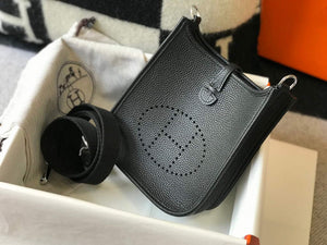 Hermes Evelyne Bag Designer Hermes Mini Crossbody Real Bag 20421 Black - Default Title - View 4