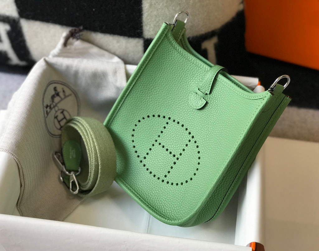 Hermes Evelyne Bag Designer Hermes Mini Crossbody Real Bag 20424 Green