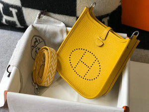 Hermes Evelyne Bag Designer Hermes Mini Crossbody Real Bag 20426 Yellow - Default Title - View 4