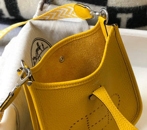 Hermes Evelyne Bag Designer Hermes Mini Crossbody Real Bag 20426 Yellow - Default Title - View 9