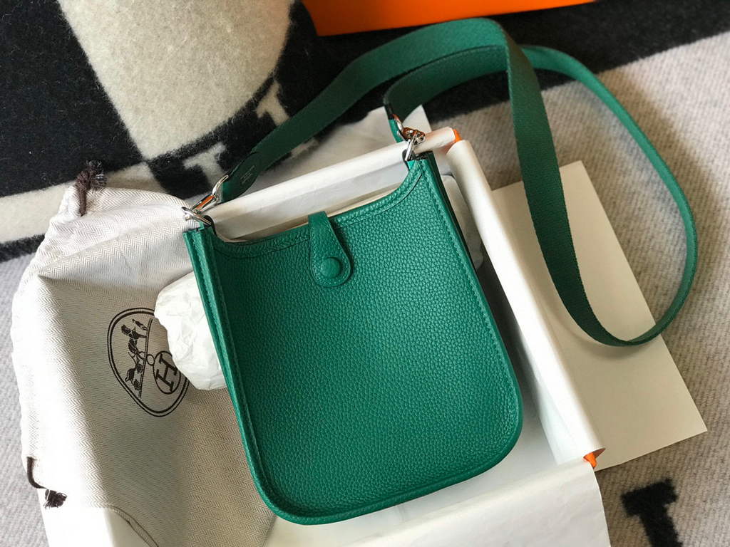Hermes Evelyne Bag Designer Hermes Mini Crossbody Real Bag 20427 Dark Green