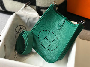 Hermes Evelyne Bag Designer Hermes Mini Crossbody Real Bag 20427 Dark Green - Default Title - View 4