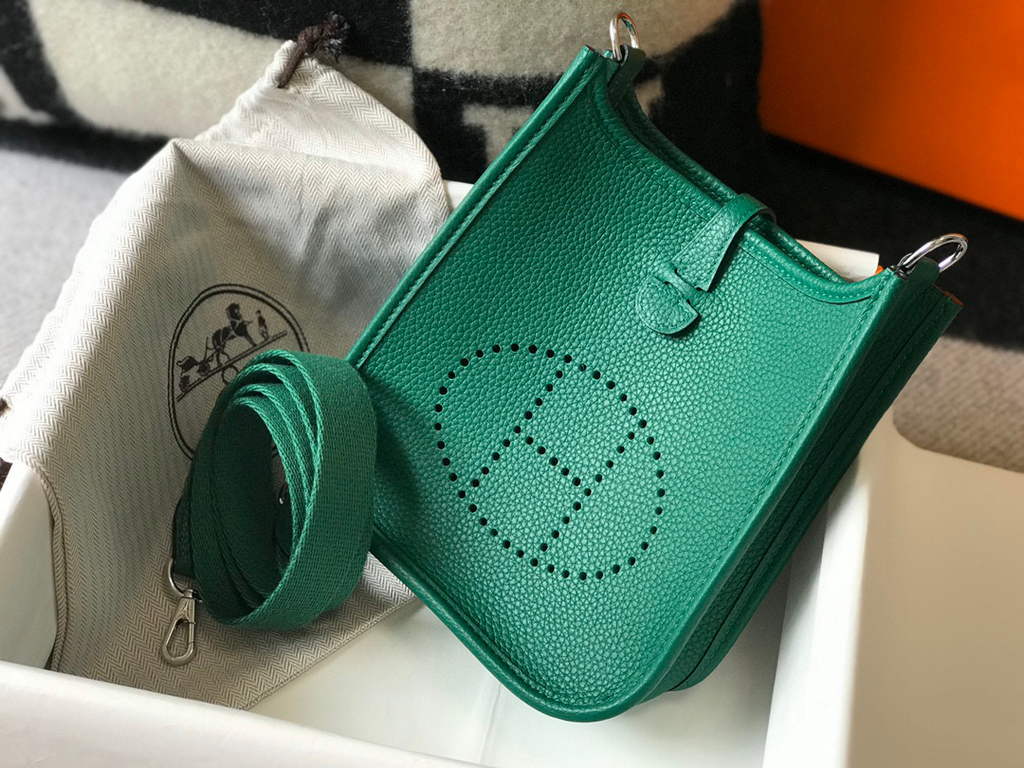 Hermes Evelyne Bag Designer Hermes Mini Crossbody Real Bag 20427 Dark Green