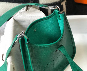 Hermes Evelyne Bag Designer Hermes Mini Crossbody Real Bag 20427 Dark Green - Default Title - View 9