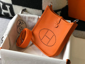 Hermes Evelyne Bag Designer Hermes Mini Crossbody Real Bag 20428 Orange - Default Title - View 5
