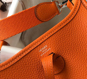 Hermes Evelyne Bag Designer Hermes Mini Crossbody Real Bag 20428 Orange - Default Title - View 8