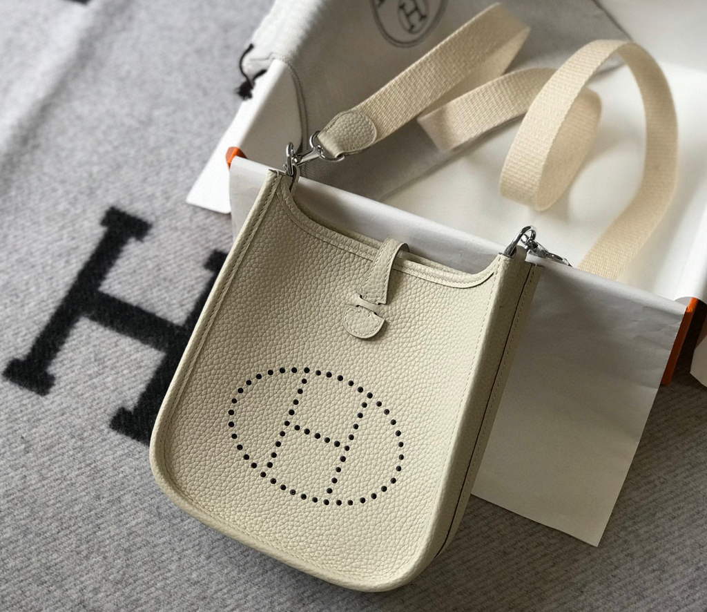 Hermes Evelyne Bag Designer Hermes Mini Crossbody Real Bag 20429 Beige