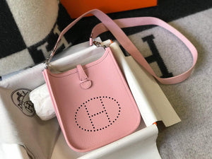 Hermes Evelyne Bag Designer Hermes Mini Crossbody Real Bag 20430 Pink - Default Title - View 1