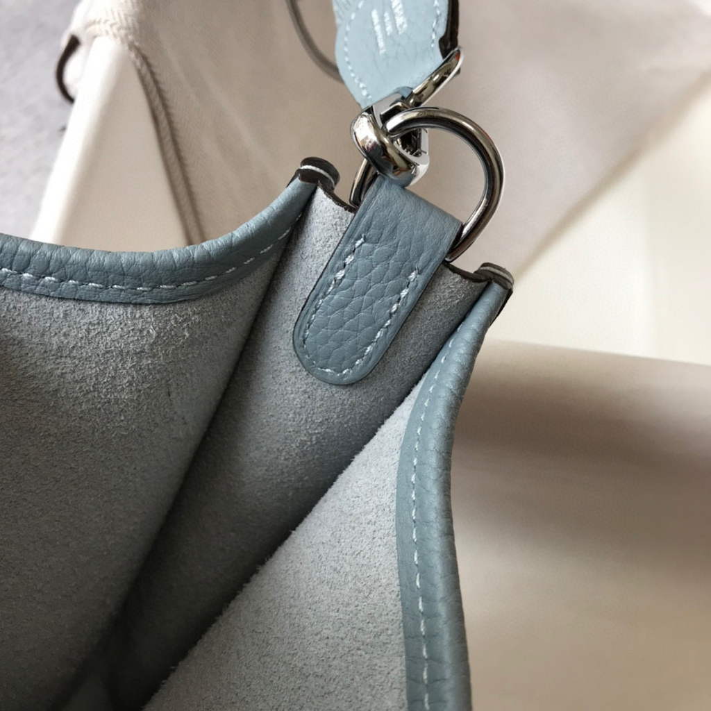 Hermes Evelyne Bag Designer Hermes Mini Crossbody Real Bag 20431 Light Blue