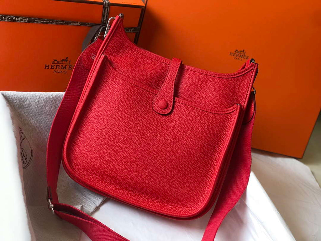Hermes Evelyne III 29 bag Designer Hermes Shoulder Bag 204851 Red Silver