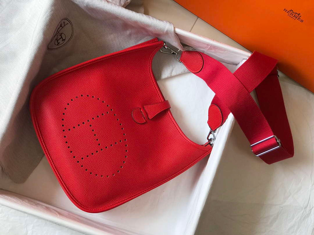 Hermes Evelyne III 29 bag Designer Hermes Shoulder Bag 204851 Red Silver