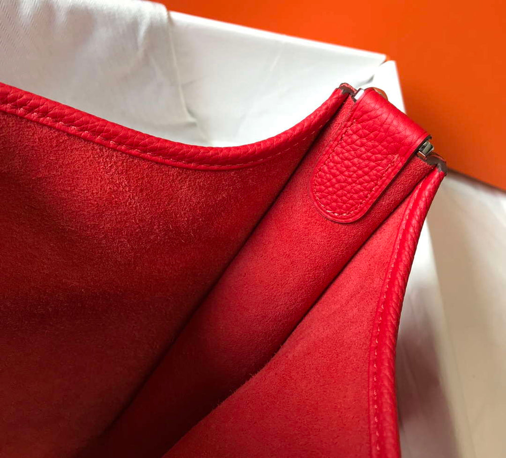 Hermes Evelyne III 29 bag Designer Hermes Shoulder Bag 204851 Red Silver
