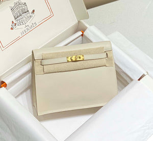Hermes Evercolor Kelly Danse II 22cm Leather Crossbody Bag H20366 White - Default Title - View 1