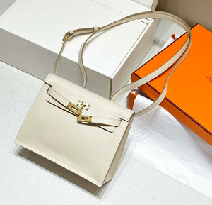 Hermes Evercolor Kelly Danse II 22cm Leather Crossbody Bag H20366 White - Default Title - View 4