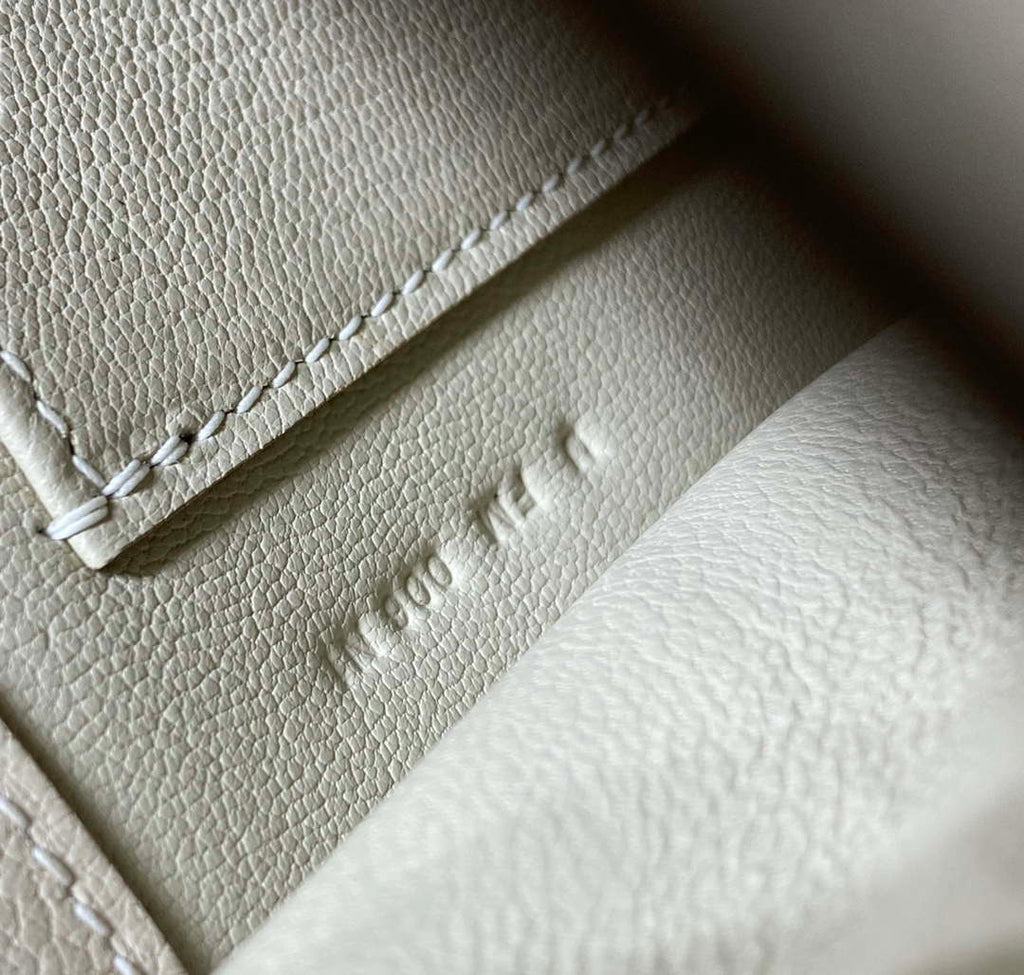 Hermes Evercolor Kelly Danse II 22cm Leather Crossbody Bag H20367 White Silver
