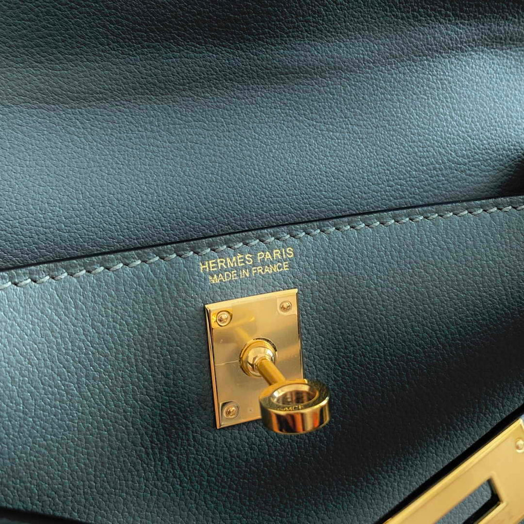 Hermes Evercolor Kelly Danse II 22cm Leather Crossbody Bag H20368 Gray