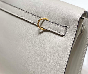 Hermes Evercolor Kelly Danse II 22cm Leather Crossbody Bag H20372 Light Gray - Default Title - View 7