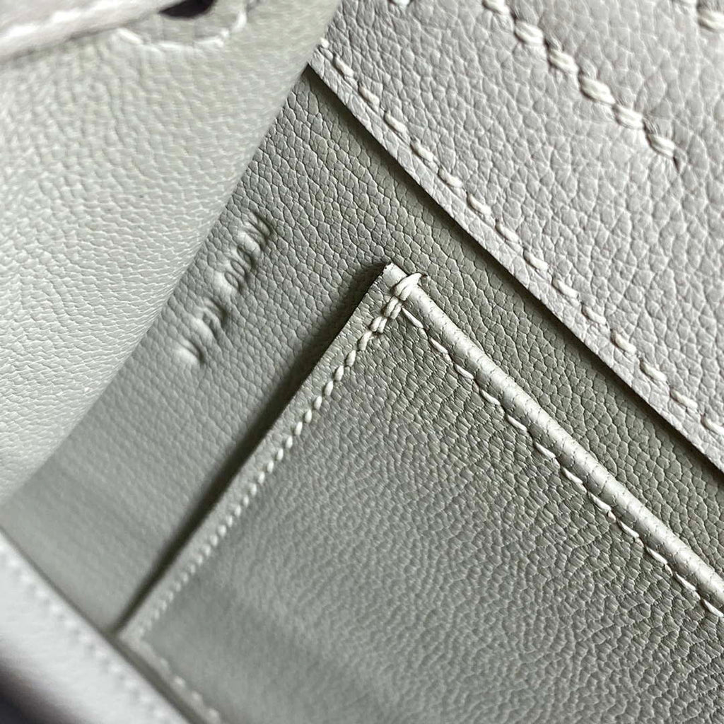 Hermes Evercolor Kelly Danse II 22cm Leather Crossbody Bag H20372 Light Gray