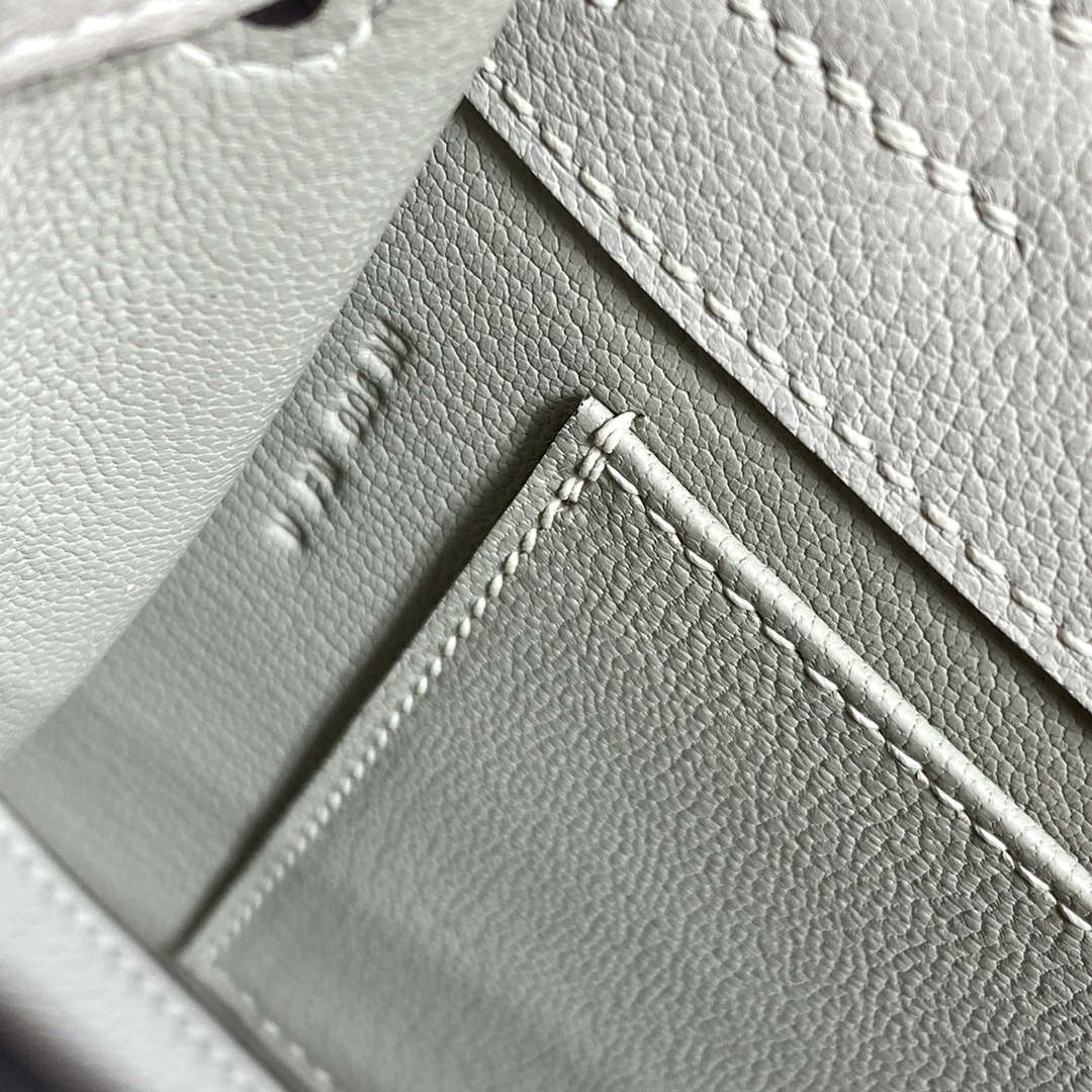 Hermes Evercolor Kelly Danse II 22cm Leather Crossbody Bag H20372 Light Gray
