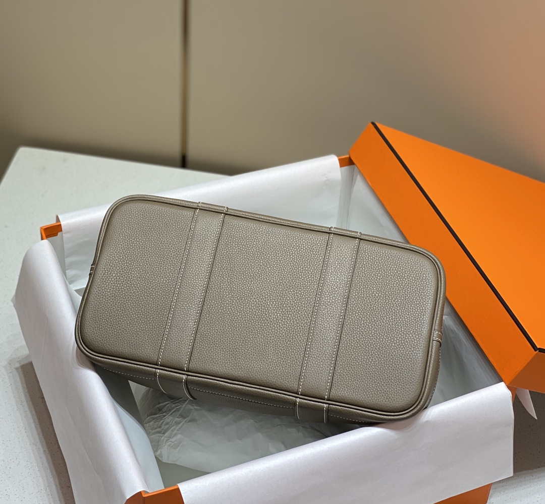 Hermes Gray Togo Medium Garden Party 36cm Bag H239057 - Default Title - View 3
