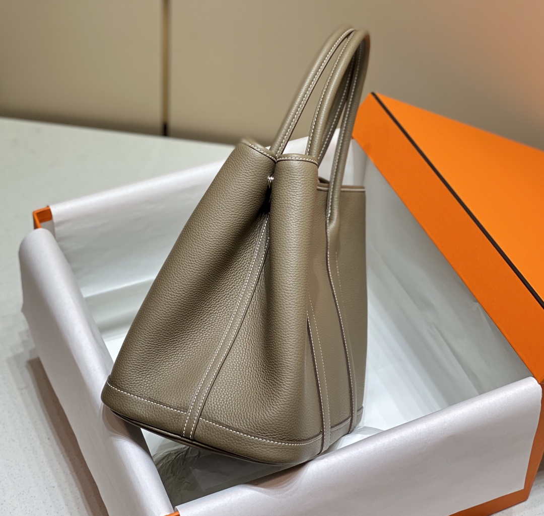 Hermes Gray Togo Medium Garden Party 36cm Bag H239057