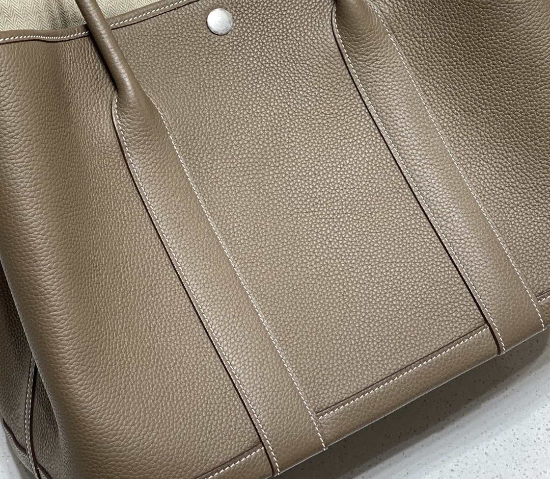 Hermes Gray Togo Medium Garden Party 36cm Bag H239057 - Default Title - View 5