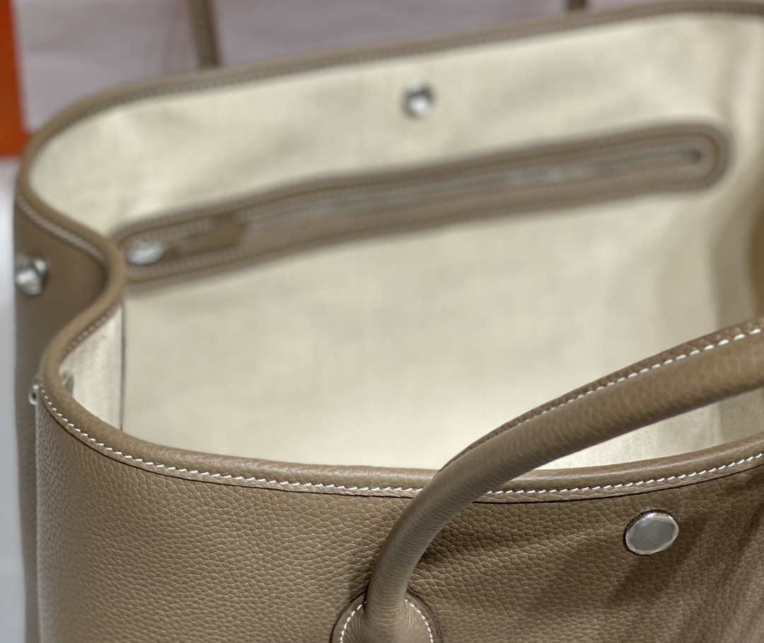 Hermes Gray Togo Medium Garden Party 36cm Bag H239057