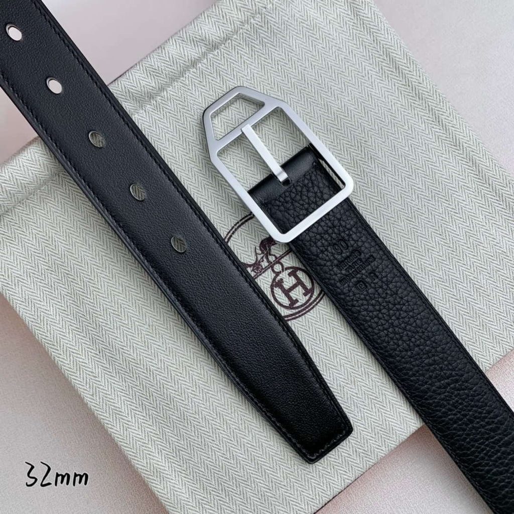 Hermes H010632UP2K Jockey belt buckle & Reversible leather strap 32 mm H88011