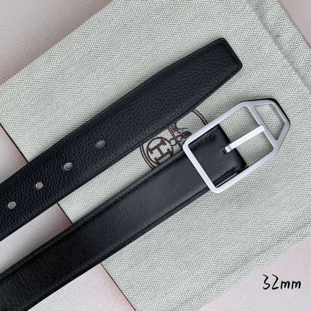 Hermes H010632UP2K Jockey belt buckle & Reversible leather strap 32 mm H88011