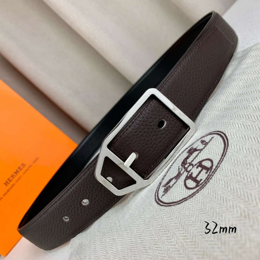Hermes H010632UP2K Jockey belt buckle & Reversible leather strap 32 mm H88012