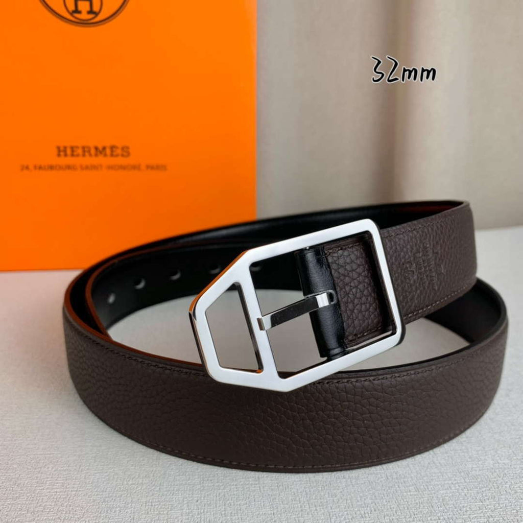 Hermes H010632UP2K Jockey belt buckle & Reversible leather strap 32 mm H88012