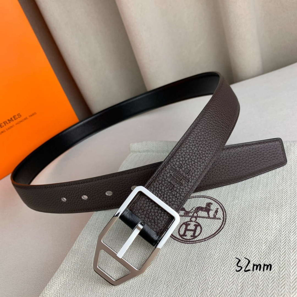 Hermes H010632UP2K Jockey belt buckle & Reversible leather strap 32 mm H88012