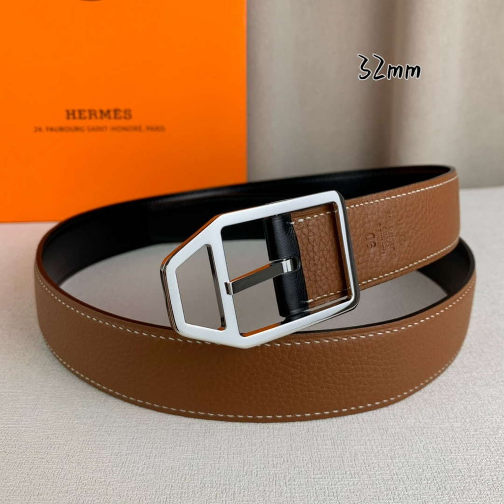 Hermes H010632UP2K Jockey belt buckle & Reversible leather strap 32 mm H88013