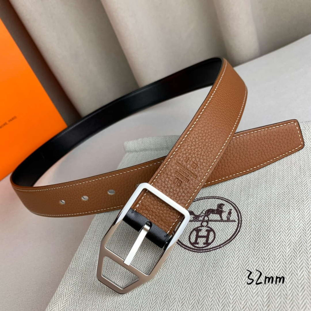 Hermes H010632UP2K Jockey belt buckle & Reversible leather strap 32 mm H88013