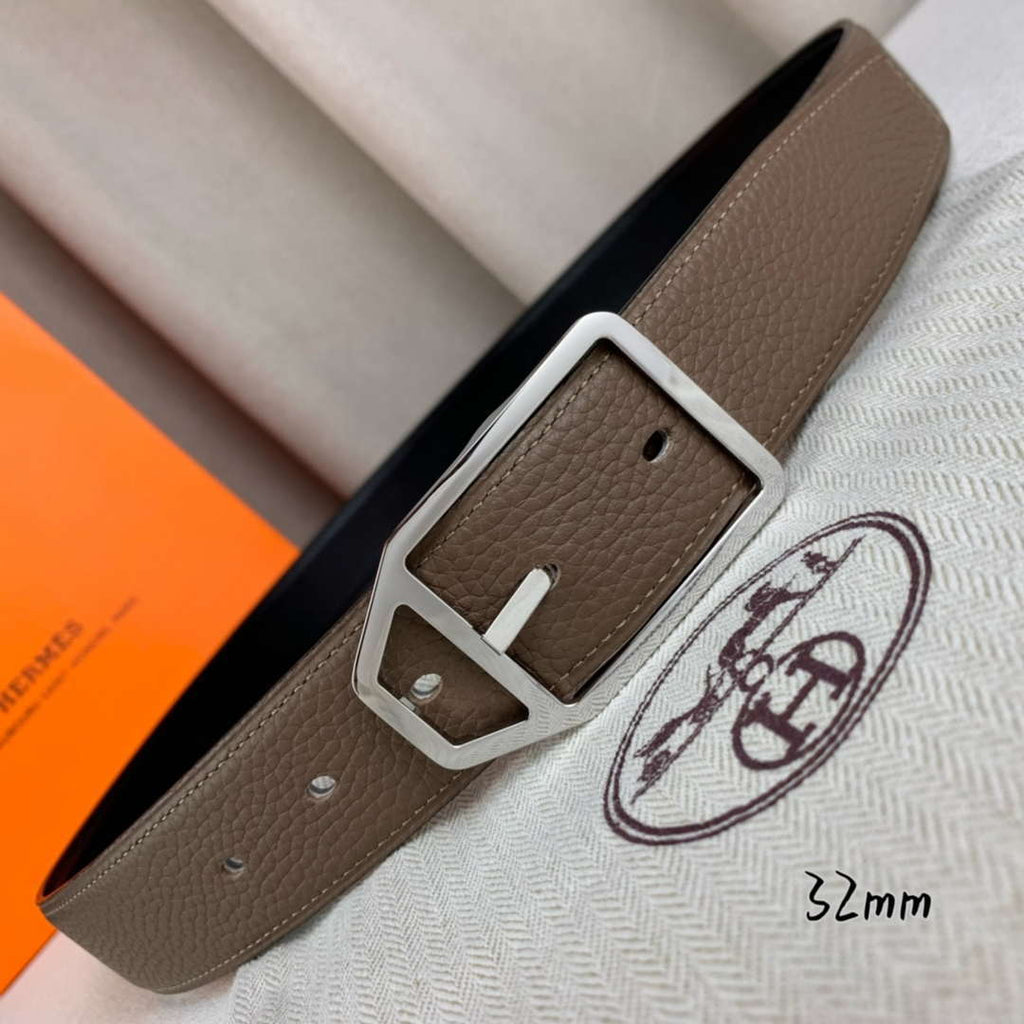 Hermes H010632UP2K Jockey belt buckle & Reversible leather strap 32 mm H88014