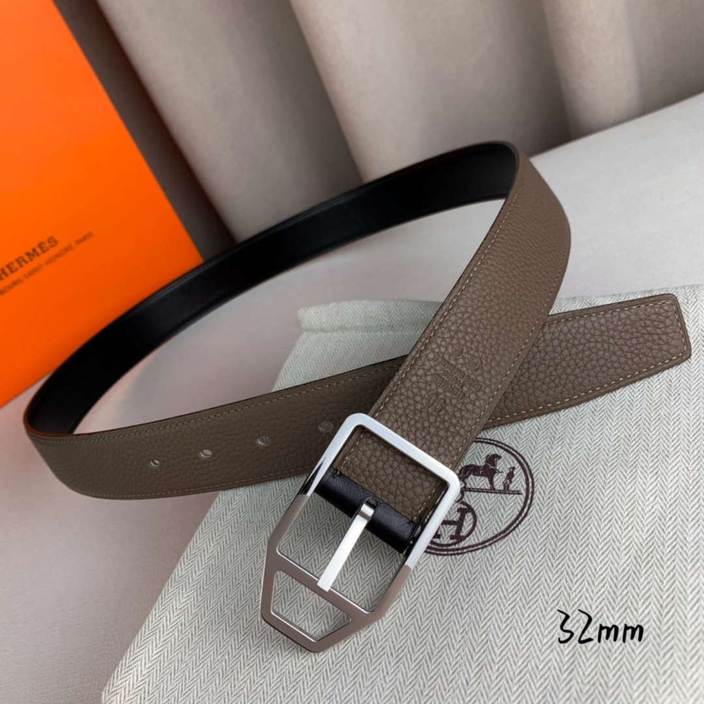 Hermes H010632UP2K Jockey belt buckle & Reversible leather strap 32 mm H88014