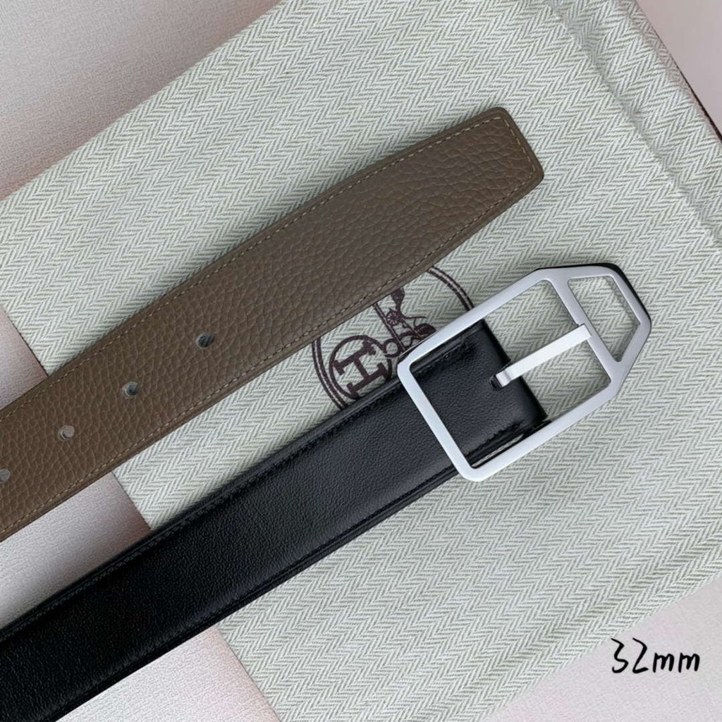 Hermes H010632UP2K Jockey belt buckle & Reversible leather strap 32 mm H88014