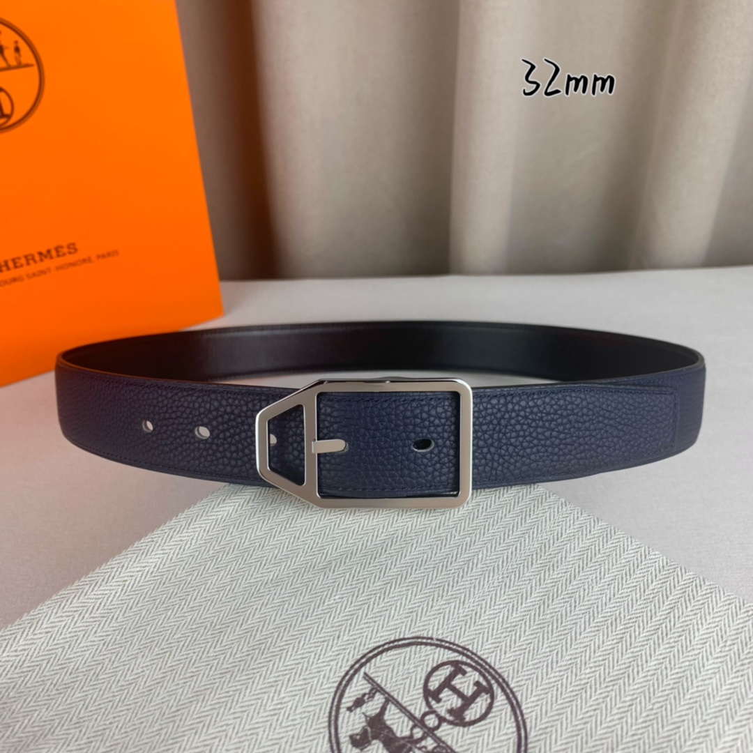 Hermes H010632UP2K Jockey belt buckle & Reversible leather strap 32 mm H88015 - '--Please Select-- - View 1