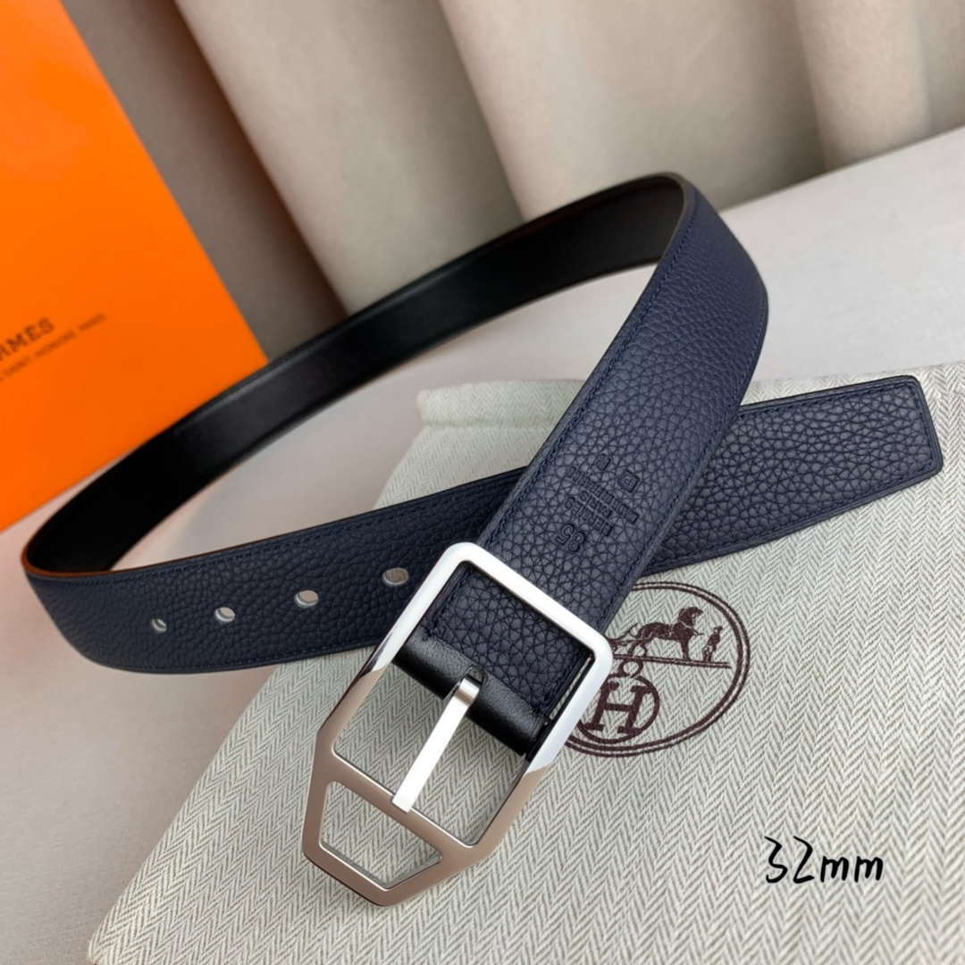 Hermes H010632UP2K Jockey belt buckle & Reversible leather strap 32 mm H88015