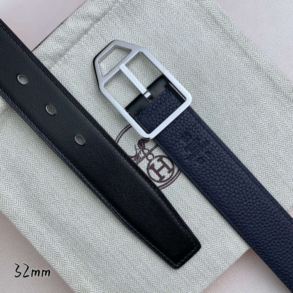 Hermes H010632UP2K Jockey belt buckle & Reversible leather strap 32 mm H88015