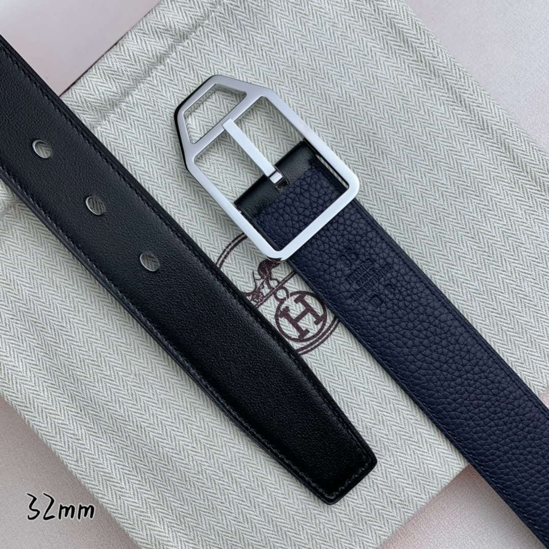 Hermes H010632UP2K Jockey belt buckle & Reversible leather strap 32 mm H88015