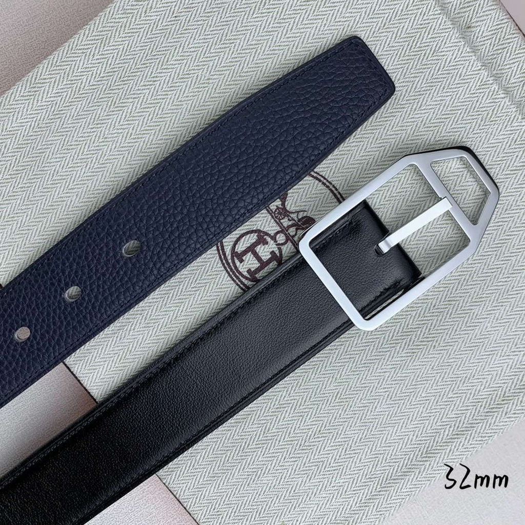 Hermes H010632UP2K Jockey belt buckle & Reversible leather strap 32 mm H88015