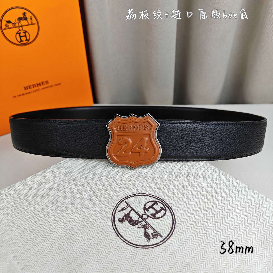 Hermes H010636UK89 On the Road belt buckle & Cache-Tout leather strap 38 mm H88001