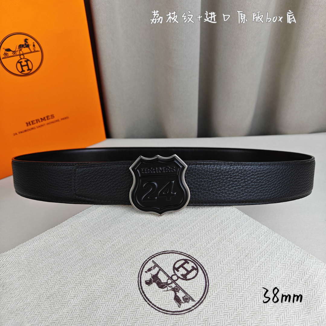Hermes H010636UK89 On the Road belt buckle & Cache-Tout leather strap 38 mm H88001