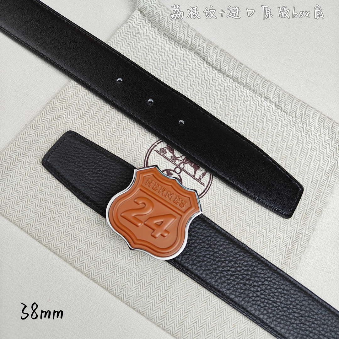 Hermes H010636UK89 On the Road belt buckle & Cache-Tout leather strap 38 mm H88001