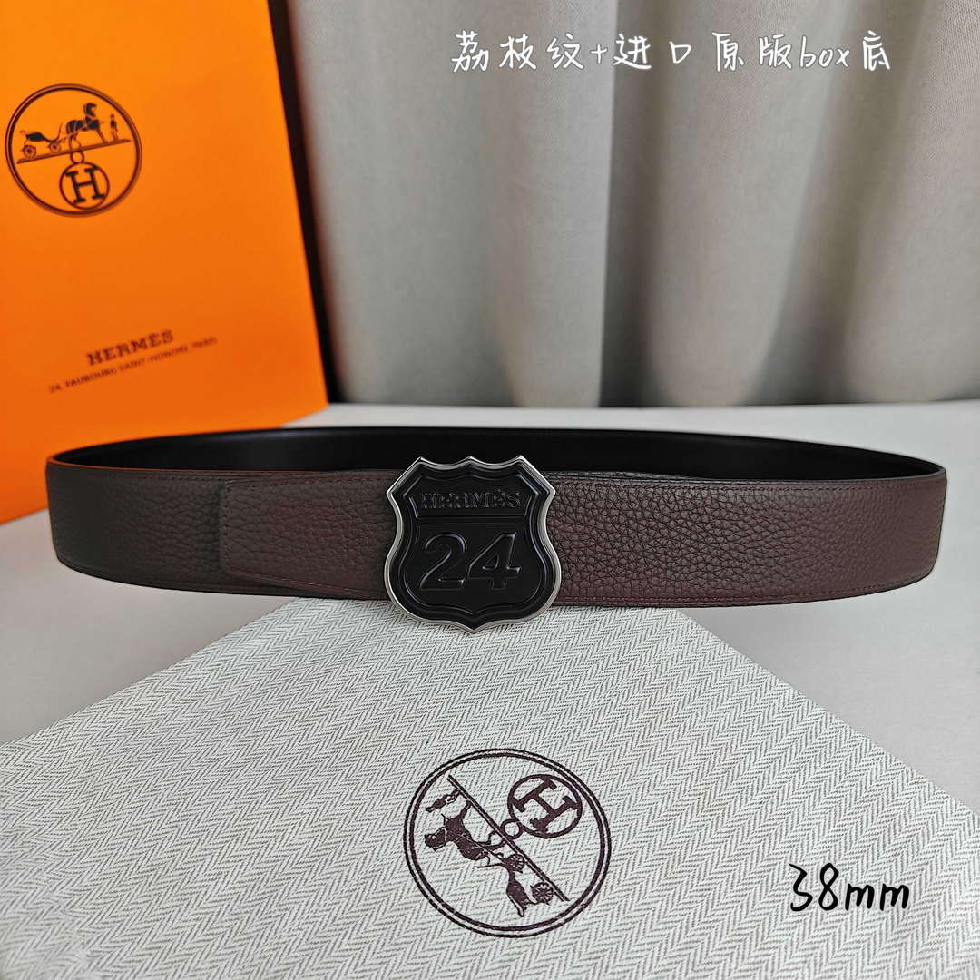 Hermes H010636UK89 On the Road belt buckle & Cache-Tout leather strap 38 mm H88002